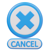 Cancel icon 3d illustration png