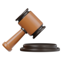 Judge gavel icon 3d render illustration png