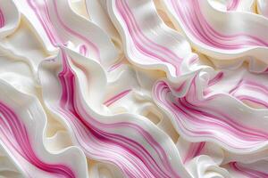 Pink and white whipped cream texture. photo