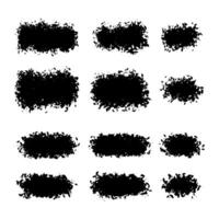 Brush strokes. paintbrush set. Grunge design elements. Rectangle text boxes. Dirty distress texture banners. vector