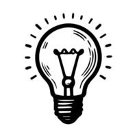light bulb icon, idea symbol on white background. vector