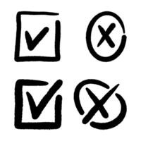 checmark icon, yes and no symbol vector