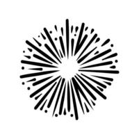 Outline sketch of star explosion. Sunshine frame. Starburst Explosion. Hand drawn boom. vector