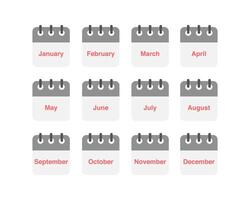 set of icons. Daily, monthly, yearly calendar icon vector