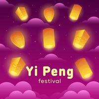 yi peng festival illustration in gradient style design vector