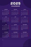 flat design 2025 calendar vertical poster illustration design vector