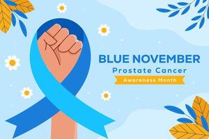 blue November background illustration in flat style design vector