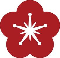 flat design icon red flower with ornament on centers vector