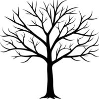Silhouette of Tree without leaves vector