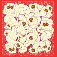 Several Popcorn on red background vector