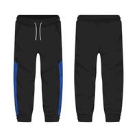 Men's long training pants mockup front and back view vector