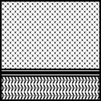 Black and white checkered pattern keffiyeh palestine scarf design vector