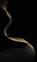 Elegant blank wallpaper with wavy abstract gold lines vector