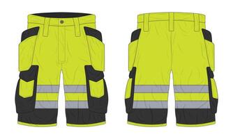 Hi vis pants mockup front and back view vector