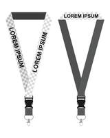 Blank lanyard template front and back view vector