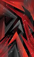 Red and black abstract geometric shape wallpaper for sublimation jersey vector