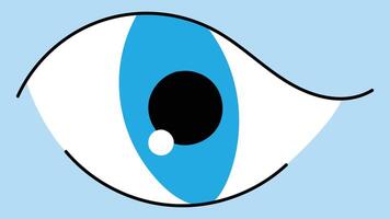 An eye with blue iris hand drawn digitally, blue eye drawn with anime style, can be used as an icon and sign and banner, good for character design and manga book cover, suitable for social media vector
