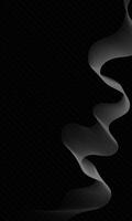 Empty dark background with abstract wavy silver lines vector