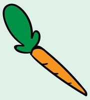A carrot, abstracted carrot illustration, orange carrot with green leaves, suitable for poster and design element, good for vegetable store logo and sign, can be used for educational content vector