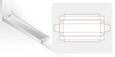 die cut or die line Box packaging template design for your product in the form foldable crease thickness for bakery shops, products compartments unique designs, minimalist conceptual stationary vector