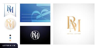 BM initial letters monogram logo type bundle vector