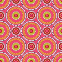 A colorful pattern with circles and dots on pink vector