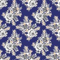 A floral pattern on a blue background vector