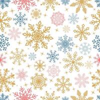 Snowflake seamless pattern design, Christmas, happy new year, winter holidays, cold season snow flakes, snowfall. white background vector