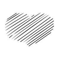 Doodle hand-drawn heart in black liner on a white background. vector