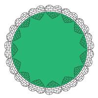 Green circle frame made of black doodle hearts vector