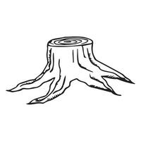 A stump hand-drawn in black ink on a white background vector