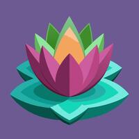 Modern Lotus Flower 3D Art vector