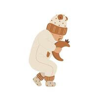 Boho sleeping baby. Healthy sleep concept. Cute newborn with pacifier in scandinavian rumper. illustration in flat cartoon style vector