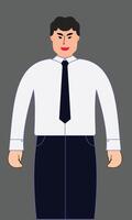 design illustration of a neatly dressed casually dressed man wearing a shirt and pants material. vector