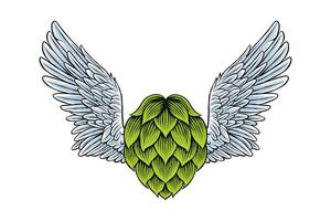colored illustration of hops having wings vector