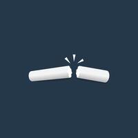 Pieces of chalk Icon design, Broken chalk icon. Draw a picture on the blackboard. vector