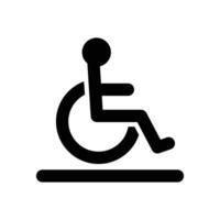 Wheelchair, handicapped or accessibility parking or access sign icon vector