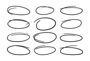 Set marker stroke. simple Doodle line. vector