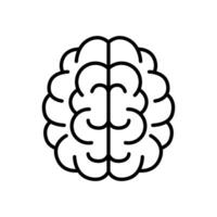 Human brain icon . A thin line sign. Isolated contour symbol illustration vector