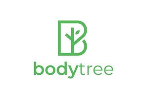 Letter B with tree logo design template vector