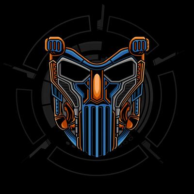 Modern Cyberpunk mask illustration. Eps 10