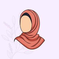 Modern hijab muslimah. People character in islmaic clothes style. Template hijab for graphic resources. eps 10 vector
