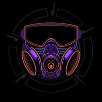 Modern Cyberpunk mask illustration. Eps 10 vector