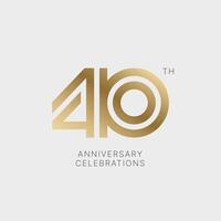 40 years anniversary logo design on white background for celebration event. Emblem of the 40th anniversary. vector