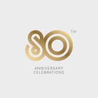 80 years anniversary logo design on white background for celebration event. Emblem of the 80th anniversary. vector