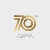 70 years anniversary logo design on white background for celebration event. Emblem of the 70th anniversary. vector