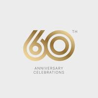 60 years anniversary logo design on white background for celebration event. Emblem of the 60th anniversary. vector