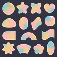 Y2k retro various geometric elements set vector