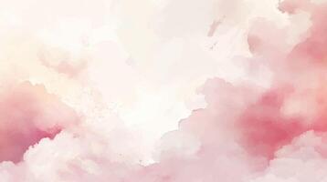 watercolor background with abstract brushed pink cloud texture in horizontal orientation. Hand drawn texture. Brush stroked painting pastel color watercolour vector