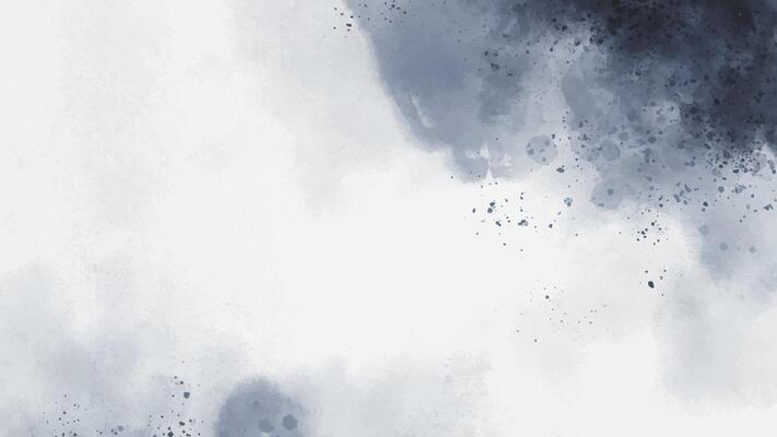 Abstract splattered ink horizontal watercolor blue background. Hand drawn texture. Brush stroked painting pastel color watercolour